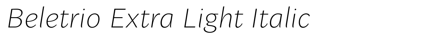 Beletrio Extra Light Italic image